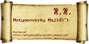 Matyasovszky Majlát névjegykártya